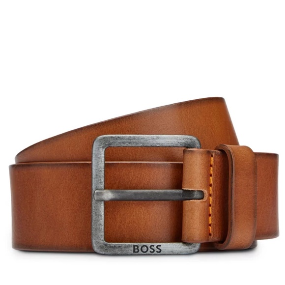 Boss Other - Boss Tan Leather Belt with Silver Buckle